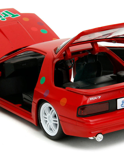 Load image into Gallery viewer, 1985 Mazda RX-7 RHD (Right Hand Drive) Red with Graphics and Trix Rabbit Diecast Figure "Trix Cereal" "Hollywood Rides" Series 1/24 Diecast Model Car by Jada
