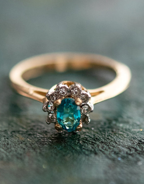 Load image into Gallery viewer, Vintage Genuine Opal or Austrian Crystal Ring 18k Yellow Gold Electroplated by PVD Vintage Jewelry
