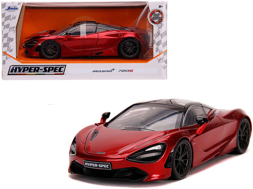 Load image into Gallery viewer, McLaren 720S RHD (Right Hand Drive) Candy Red with Black Top "Hyper-Spec" Series 1/24 Diecast Model Car by Jada
