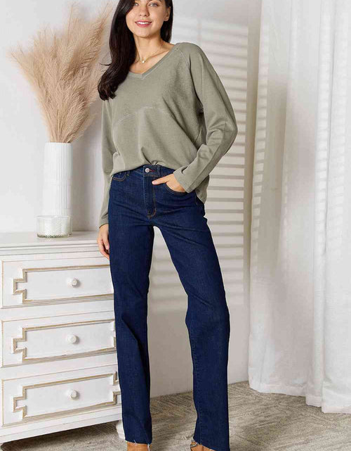 Load image into Gallery viewer, Culture Code  Full Size V-Neck Long Sleeve T-Shirt
