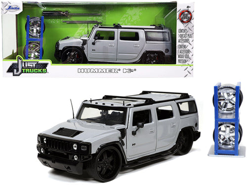 Load image into Gallery viewer, Hummer H2 Gray with Extra Wheels "Just Trucks" Series 1/24 Diecast Model Car by Jada
