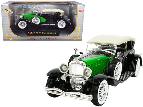 Load image into Gallery viewer, 1934 Duesenberg Black and Green 1/32 Diecast Model Car by Signature Models
