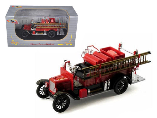 Load image into Gallery viewer, 1926 Ford Model T Fire Engine Red and Black 1/32 Diecast Model by Signature Models
