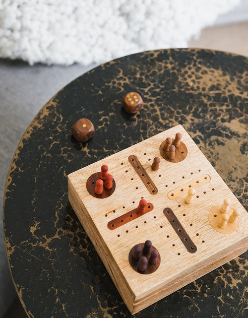 Load image into Gallery viewer, Pachisi Travel Game Set - Hand Carved, Fair Trade by Matr Boomie
