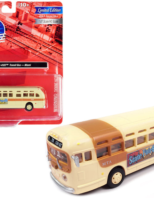 Load image into Gallery viewer, GMC PD-4103 Transit Bus #948 Beige "MTA Miami" 1/87 (HO) Scale Model by Classic Metal Works
