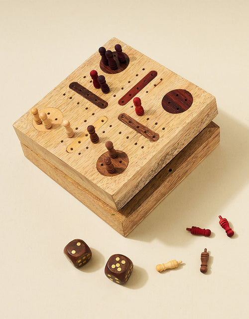 Load image into Gallery viewer, Pachisi Travel Game Set - Hand Carved, Fair Trade by Matr Boomie
