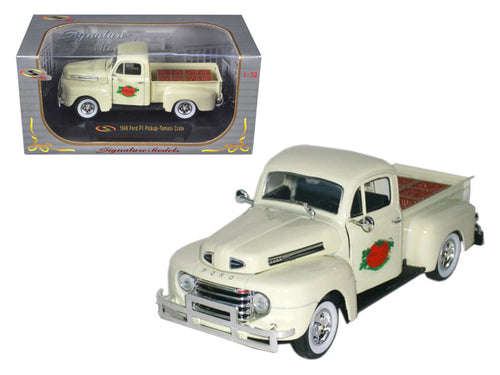 Load image into Gallery viewer, 1949 Ford F-1 Delivery Pickup Truck Cream with Tomato Crates 1/32 Diecast Model Car by Signature Models
