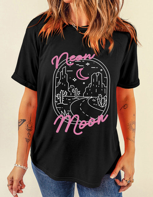 Load image into Gallery viewer, Graphic Round Neck Short Sleeve T-Shirt
