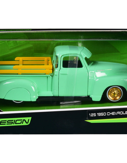 Load image into Gallery viewer, 1950 Chevrolet 3100 Pickup Truck Lowrider Light Green with Gold Wheels "Lowriders" Series 1/24 Diecast Model Car by Maisto
