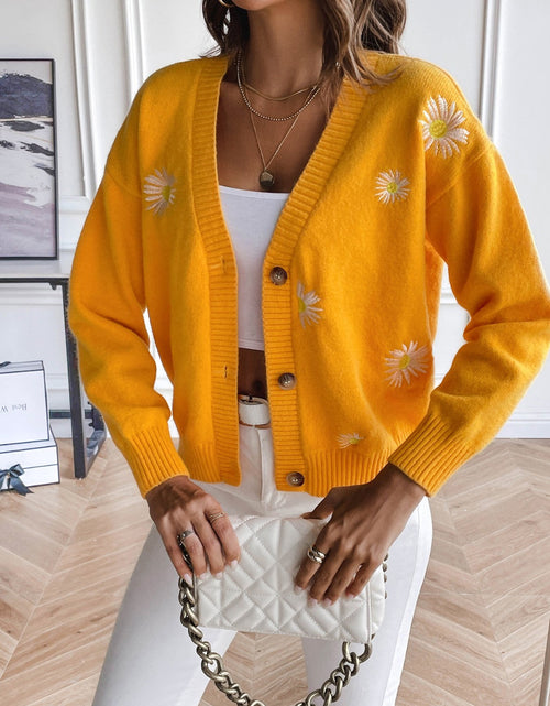 Load image into Gallery viewer, Floral Button Up Cardigan
