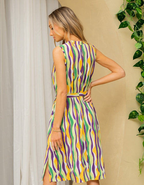Load image into Gallery viewer, Sew In Love Full Size Stripe Tied Sleeveless Dress with Side Pockets
