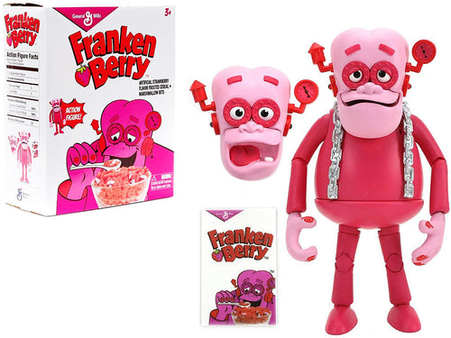 Load image into Gallery viewer, Franken Berry 6.25" Moveable Figurine with Alternate Head and Cereal Box "General Mills" 1/12 Scale by Jada
