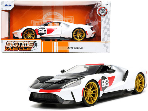 Load image into Gallery viewer, 2021 Ford Gt #98 White "Heritage Edition" "Bigtime Muscle" Series 1/24 Diecast Model Car by Jada
