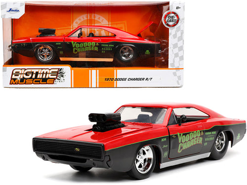 Load image into Gallery viewer, 1970 Dodge Charger R/T "Voodoo Charger" Red and Black "Bigtime Muscle" Series 1/24 Diecast Model Car by Jada
