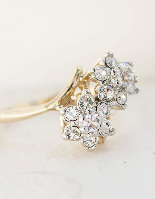 Load image into Gallery viewer, Women's Vintage 1970s Star Flower Cluster Ring set with Genuine Ruby or Austrian Crystals Made in USA by PVD Vintage Jewelry
