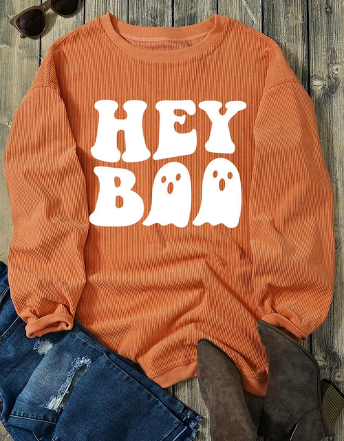 Load image into Gallery viewer, Letter Graphic Round Neck Long Sleeve Sweatshirt

