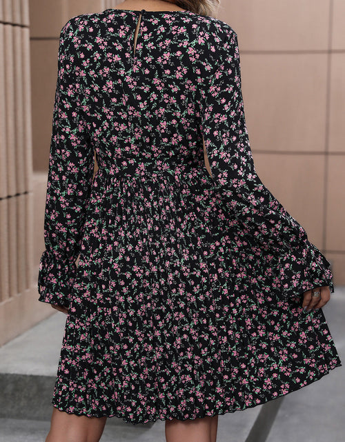 Load image into Gallery viewer, Perfee Floral Tie Front Long Sleeve Dress
