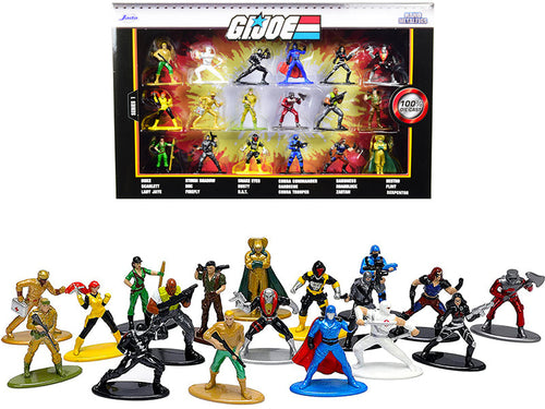 Load image into Gallery viewer, "G.I. Joe" Set of 18 Diecast Figurines "Nano Metalfigs" Series by Jada
