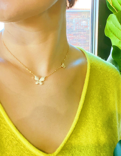 Load image into Gallery viewer, Double Shine Butterfly  Necklace by Ellisonyoung.com
