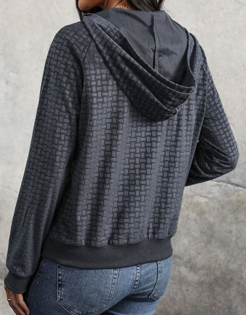 Load image into Gallery viewer, Perfee Printed Half Button Long Sleeve Hoodie
