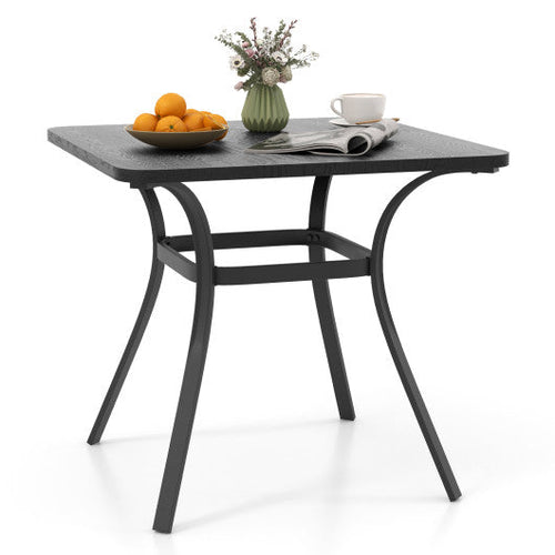 Load image into Gallery viewer, 32 Inch Patio Dining Table Metal Square Table for Dining with 4 Curved Legs-Gray
