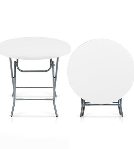 32 Inch Round Folding Table with Thick Tabletop for Picnic