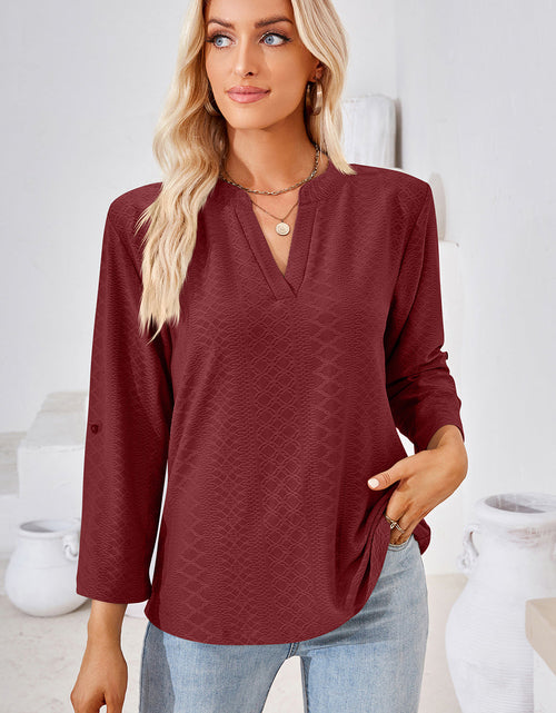 Load image into Gallery viewer, Notched Roll-Tab Sleeve T-Shirt
