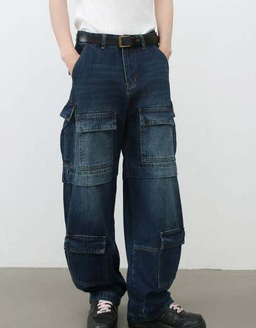 Load image into Gallery viewer, Men's Mid Rise Jeans with Cargo Pockets
