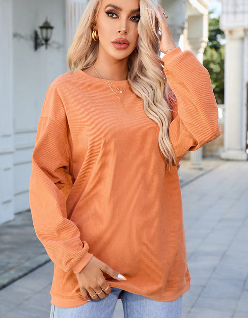 Load image into Gallery viewer, Round Neck Dropped Shoulder THANKFUL Graphic Sweatshirt
