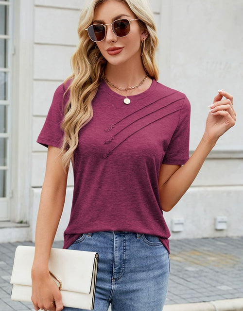 Load image into Gallery viewer, Round Neck Short Sleeve T-Shirt
