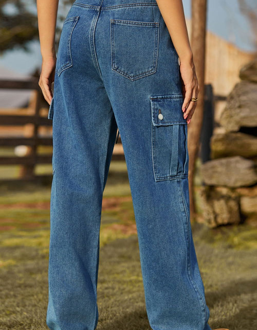 Load image into Gallery viewer, Loose Fit Drawstring Jeans with Pocket
