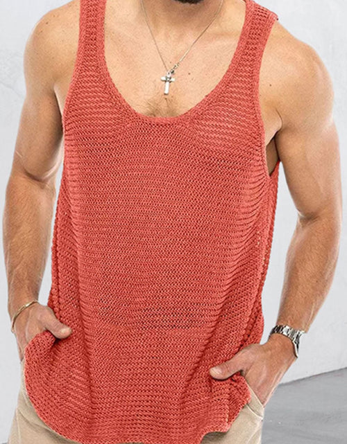Load image into Gallery viewer, Men's Plus Size Scoop Neck Knit Tank
