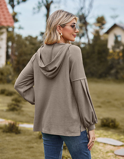 Load image into Gallery viewer, Dropped Shoulder Button-Down Hoodie
