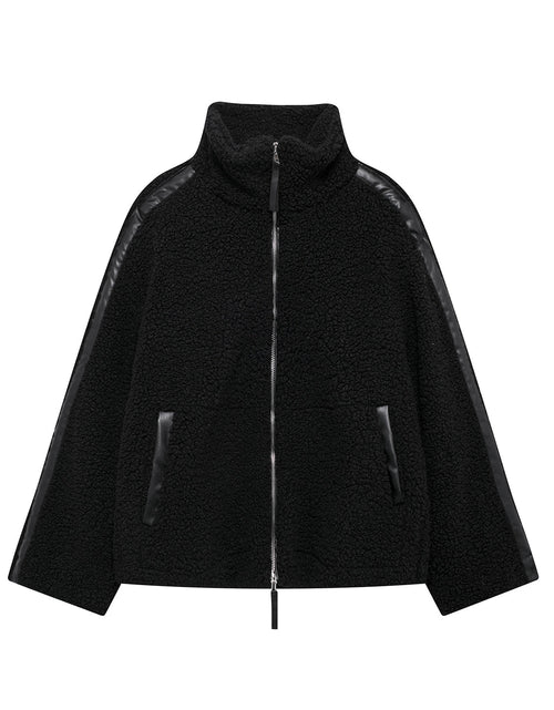 Load image into Gallery viewer, Zip Up Turtleneck Long Sleeve Plush Jacket
