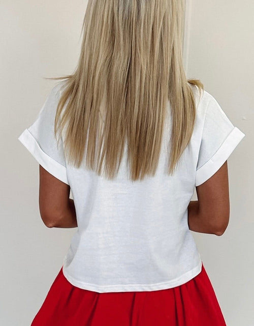 Load image into Gallery viewer, Letter Round Neck Short Sleeve T-Shirt
