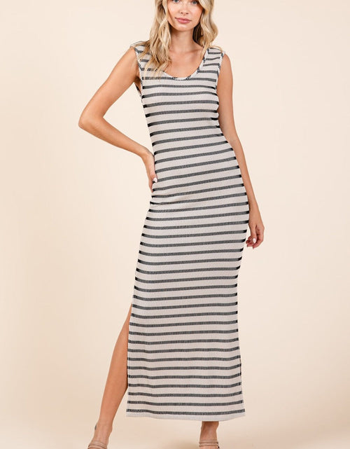 Load image into Gallery viewer, Mittoshop Striped Scoop Neck Sleeveless Maxi Dress

