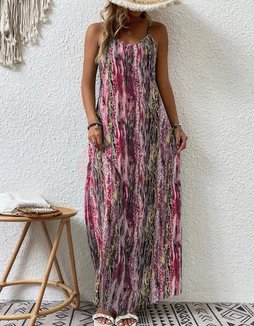 Load image into Gallery viewer, Full Size Printed Scoop Neck Maxi Cami Dress
