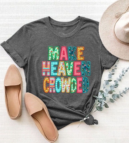 Letter Round Neck Short Sleeve T-Shirt