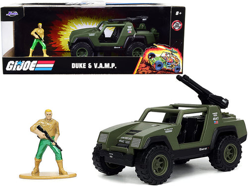 Load image into Gallery viewer, V.A.M.P. Olive Green and Duke Diecast Figurine "G.I. Joe" "Hollywood Rides" Series 1/32 Diecast Model Car by Jada
