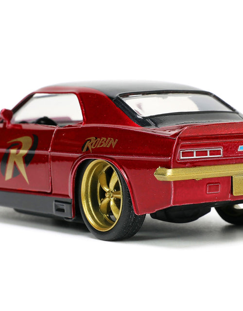 Load image into Gallery viewer, 1969 Chevrolet Camaro Dark Red Metallic with Black Top and Robin Diecast Figure "Batman" "Hollywood Rides" Series 1/32 Diecast Model Car by Jada
