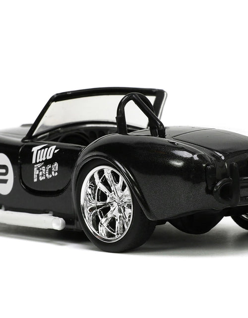 Load image into Gallery viewer, 1965 Shelby Cobra 427 S/C #2 Black Metallic and White and Harvey Two-Face Diecast Figure "Batman" "Hollywood Rides" Series 1/32 Diecast Model Car by Jada
