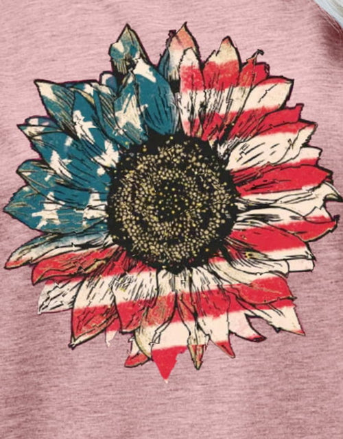 Load image into Gallery viewer, US Flag Flower Graphic Tee
