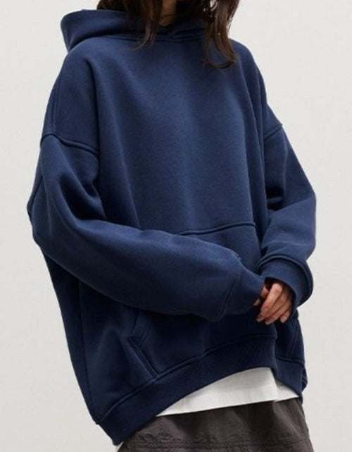 Load image into Gallery viewer, Pocketed Dropped Shoulder Long Sleeve Hoodie
