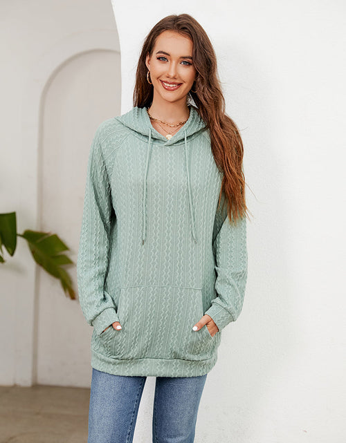 Load image into Gallery viewer, Raglan Sleeve Front Pocket Hoodie

