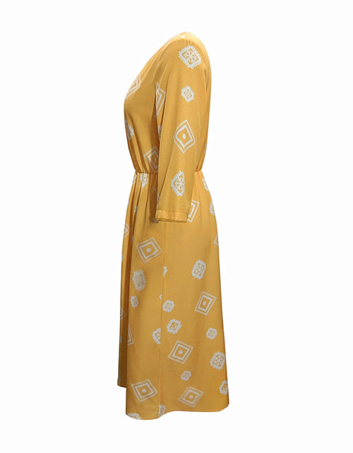Load image into Gallery viewer, Geometric Notched Neck Dress
