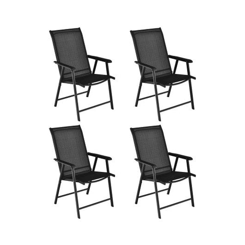 Load image into Gallery viewer, 4-Pack Patio Folding Chairs Portable for Outdoor Camping-Black
