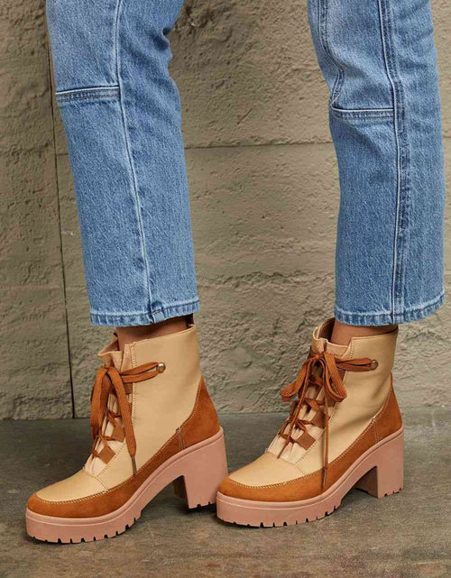 Load image into Gallery viewer, East Lion Corp Lace Up Lug Booties
