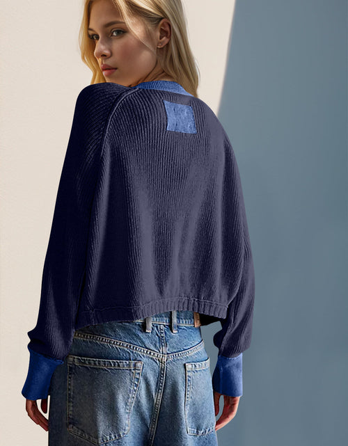 Load image into Gallery viewer, Double Take Contrast Button Up Long Sleeve Cardigan
