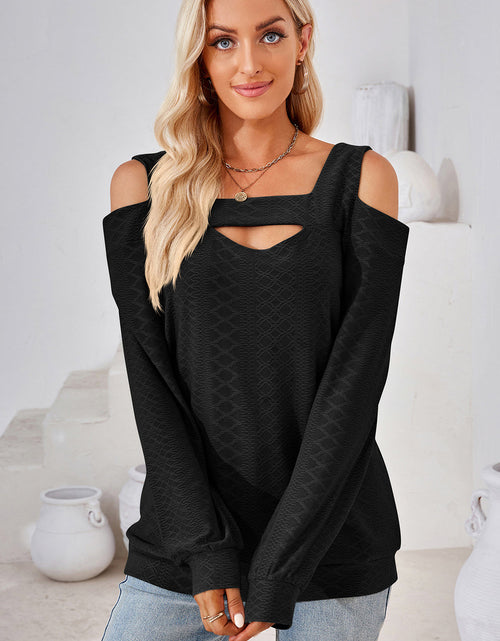 Load image into Gallery viewer, Cutout Square Neck Cold Shoulder T-Shirt
