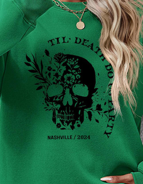 Load image into Gallery viewer, Graphic Round Neck Dropped Shoulder Sweatshirt

